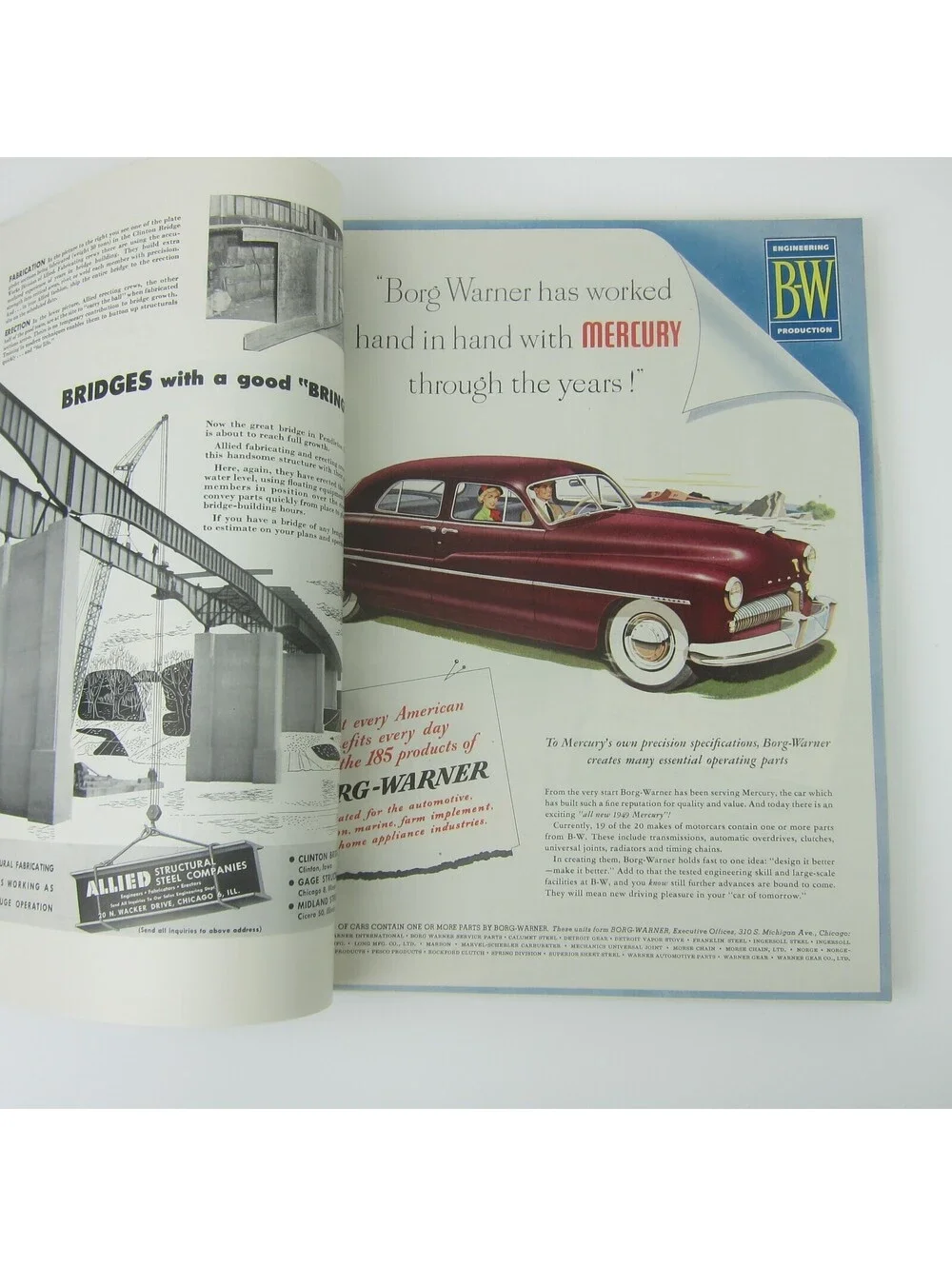 Vintage FORTUNE Magazine December 1948 Cadillac, Buick, Mercury, Ford Car Ads